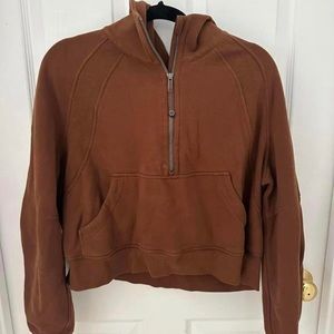 lululemon athletica Brown Half-Zip Hooded Sweatshirt